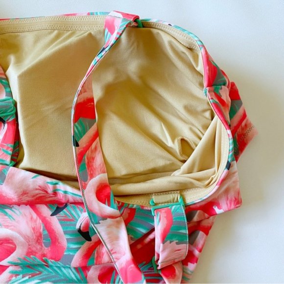 Old Navy | Bandeau Bikini 2-Piece Swim Set Flamingo Fun Pink New 2X Plus Size - Picture 14 of 16